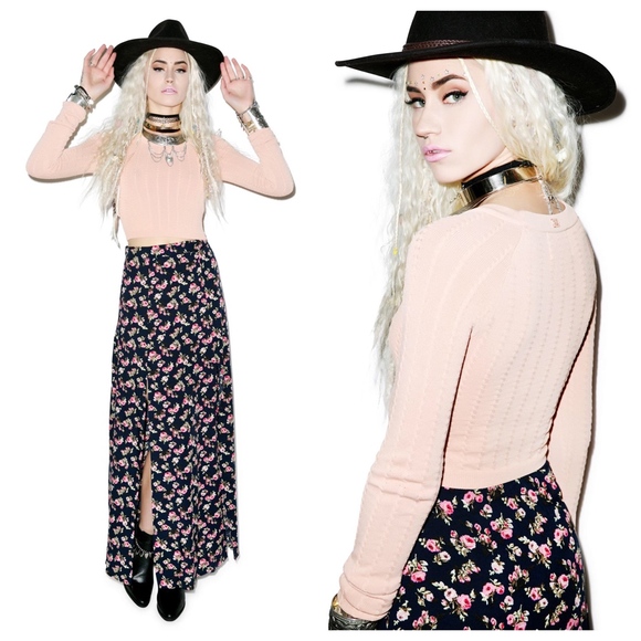 Final! For Love and Lemons Cropped Blush Sweater - Picture 1 of 5